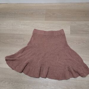 Free People Ribbed Skater Skirt in Mauve